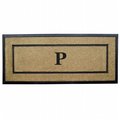 Nedia Home Nedia Home 18106P 24 x 57 in. Coir & Rubber Frame Mat  Monogrammed P 18106P